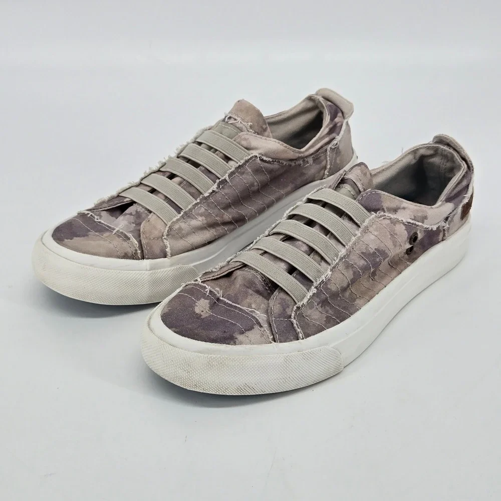 Blowfish Malibu Marley Grey Camo Distressed Slip On Sneaker Canvas Shoes 7